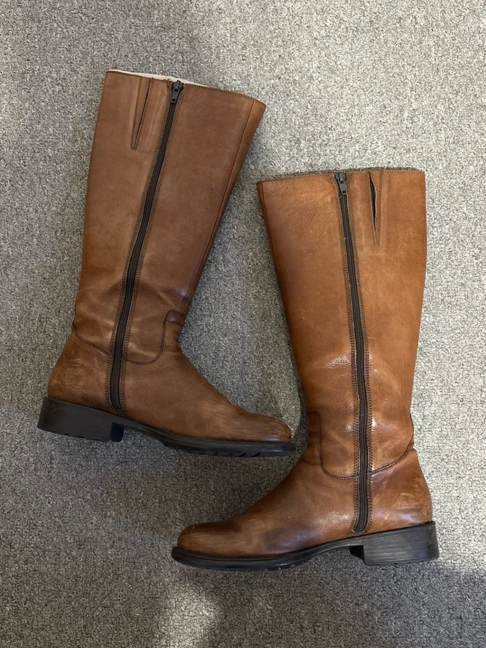 Clarks Mullin Spice Tan Leather Riding Boots
